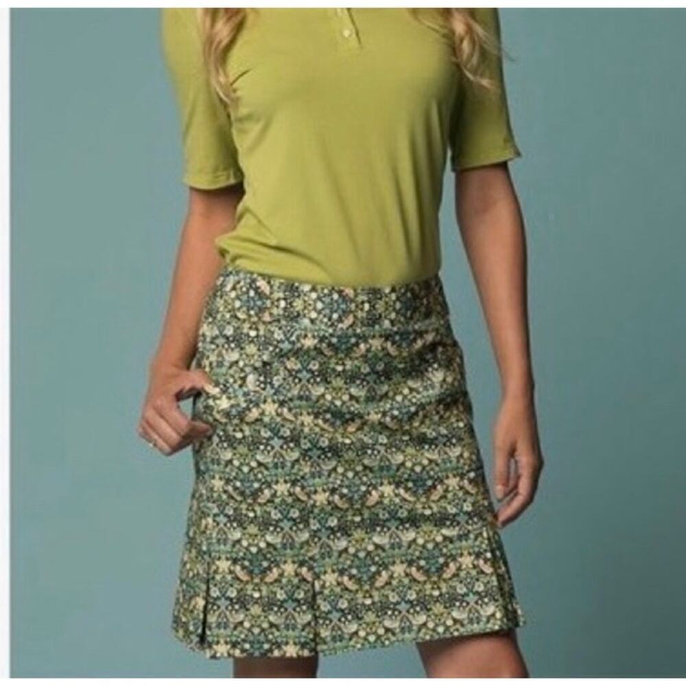 Lizzie Driver Floral Bird Print Golf Skort with Pockets Multicolor Size 4